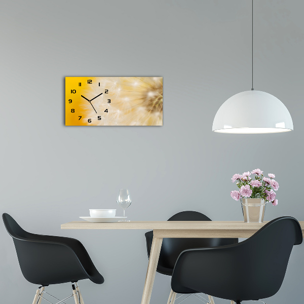 Horizontal rectangular wall clock Dandelion