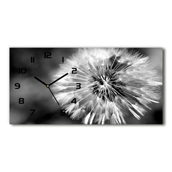 Horizontal rectangular wall clock dandelions