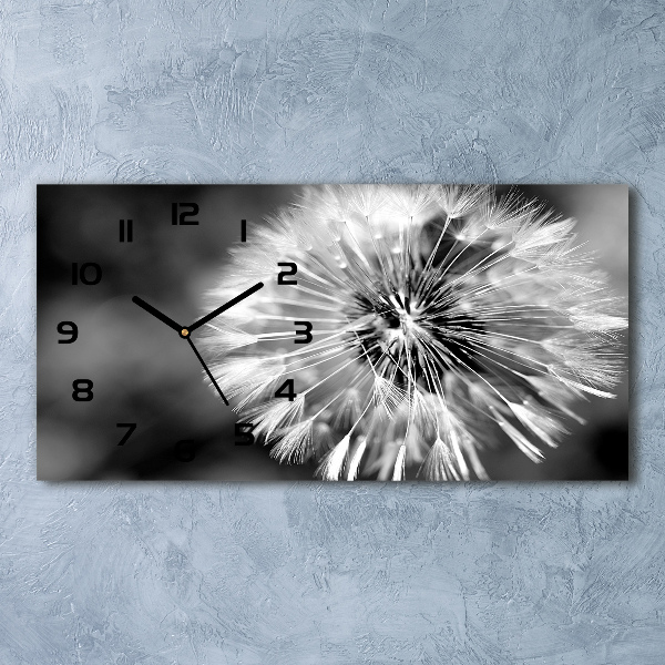 Horizontal rectangular wall clock dandelions