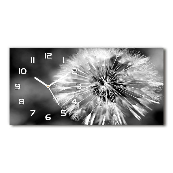 Horizontal rectangular wall clock dandelions