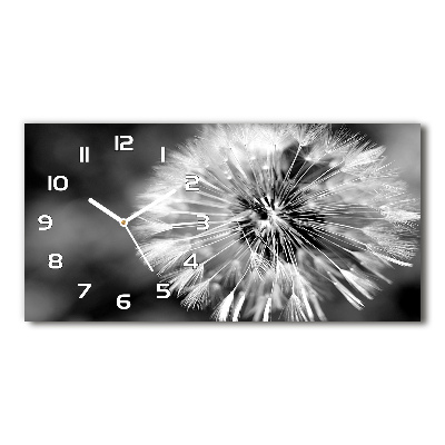 Horizontal rectangular wall clock dandelions