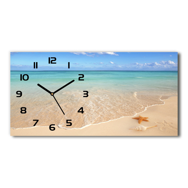 Horizontal rectangular wall clock Starfish