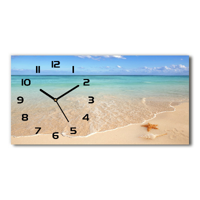 Horizontal rectangular wall clock Starfish