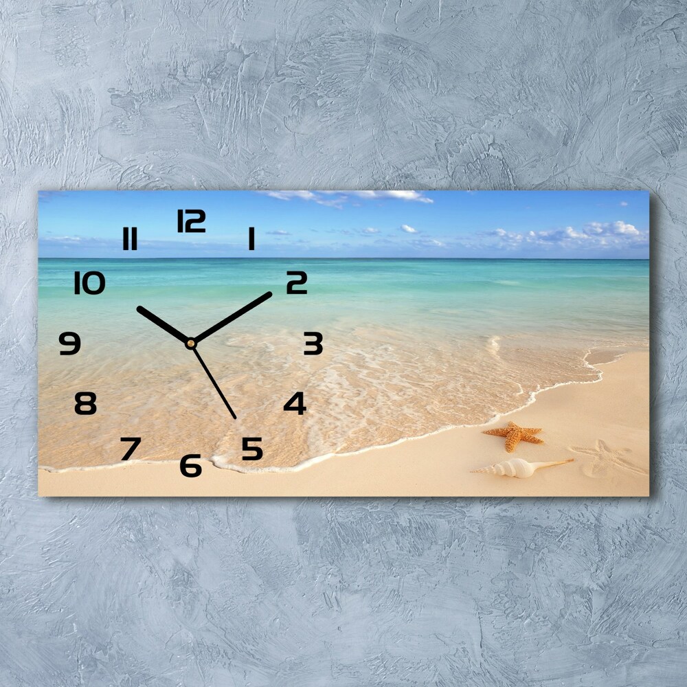 Horizontal rectangular wall clock Starfish