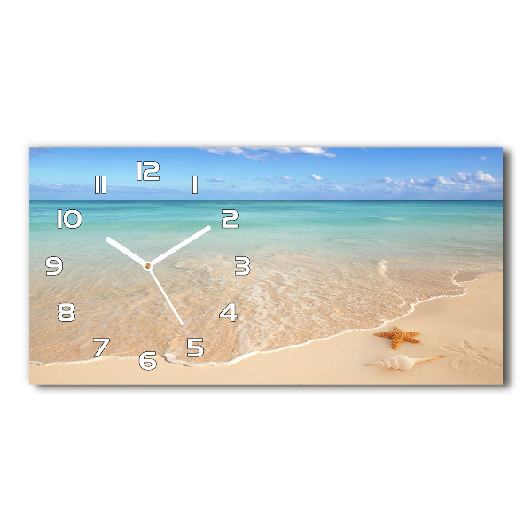 Horizontal rectangular wall clock Starfish