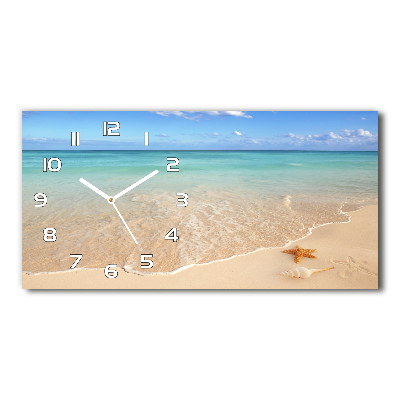 Horizontal rectangular wall clock Starfish