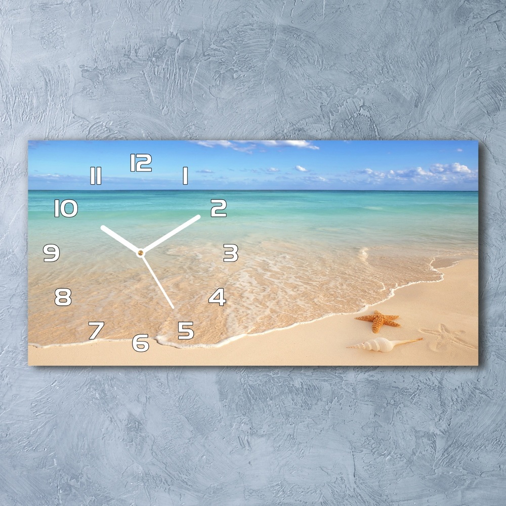 Horizontal rectangular wall clock Starfish