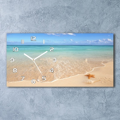 Horizontal rectangular wall clock Starfish