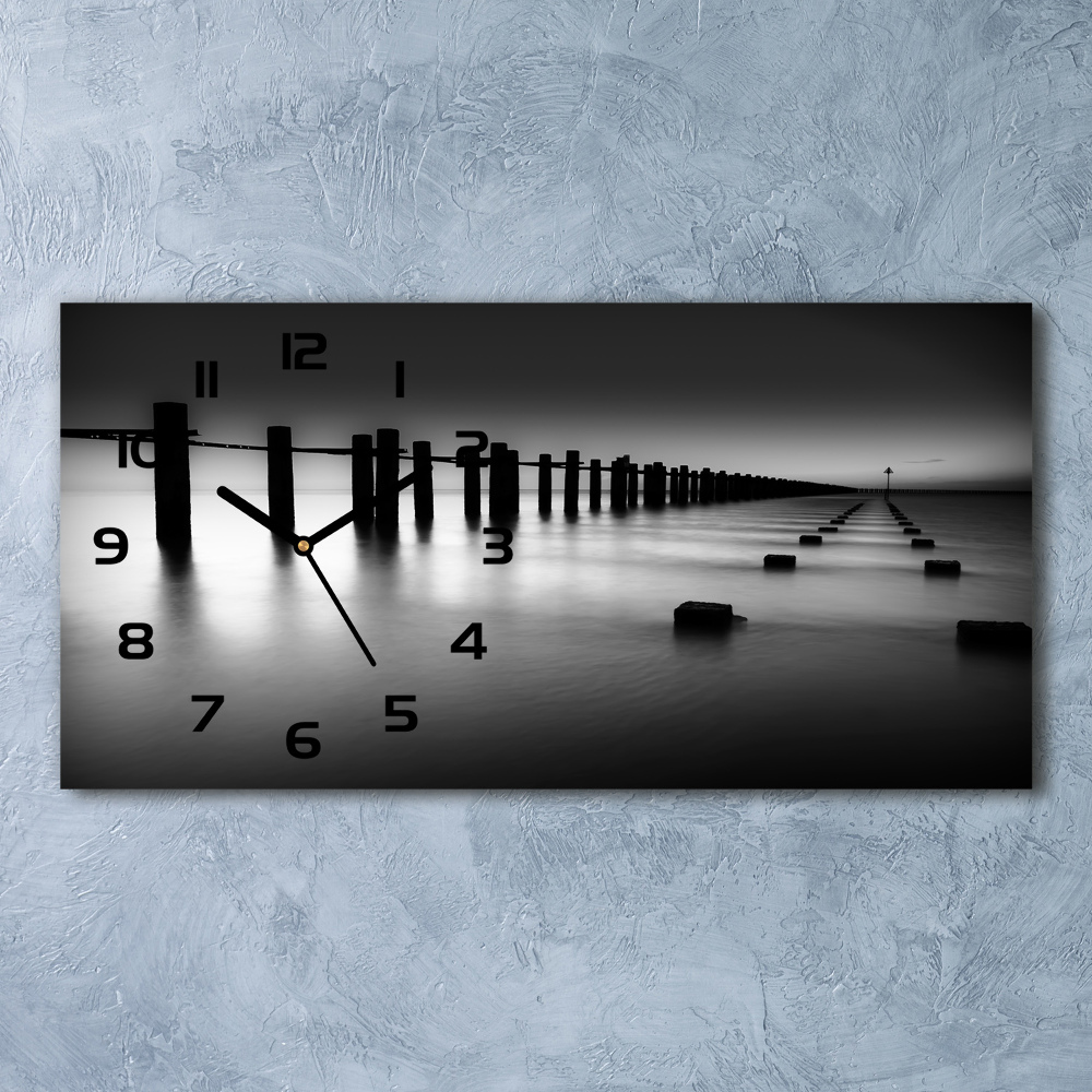 Horizontal rectangular wall clock Tamiza breakwater