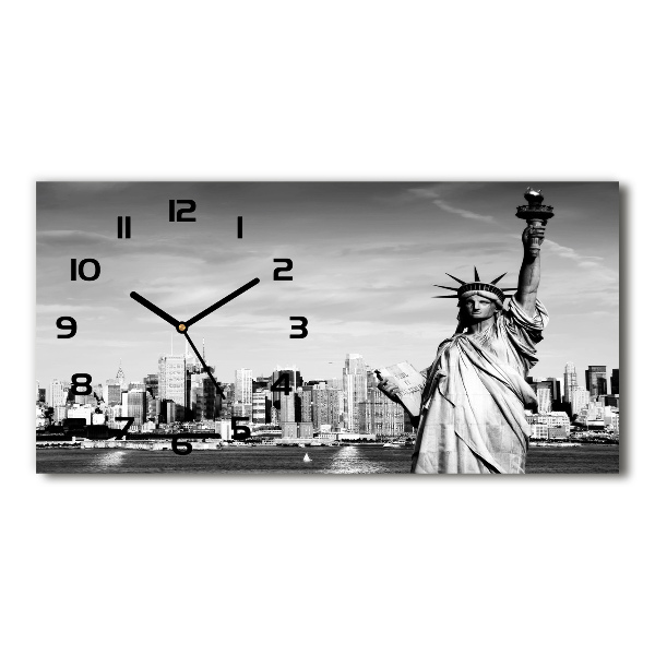 Horizontal wall clock statue of Liberty