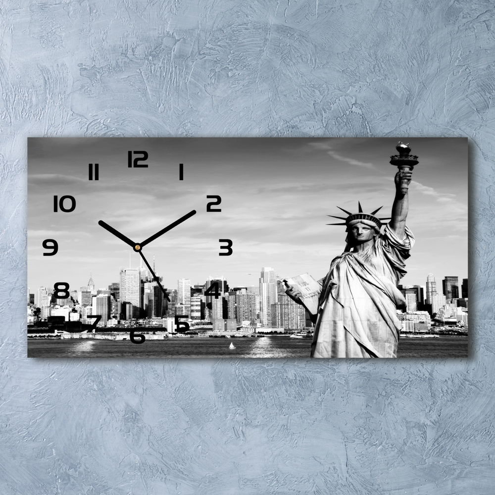 Horizontal wall clock statue of Liberty