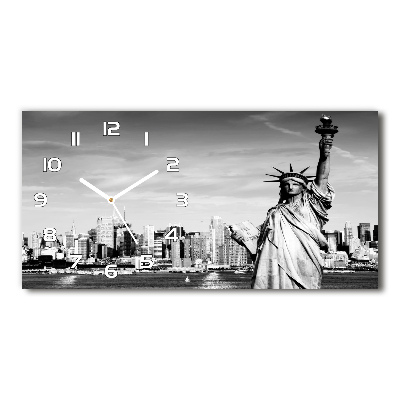 Horizontal wall clock statue of Liberty