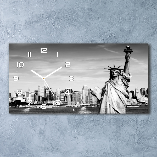 Horizontal wall clock statue of Liberty