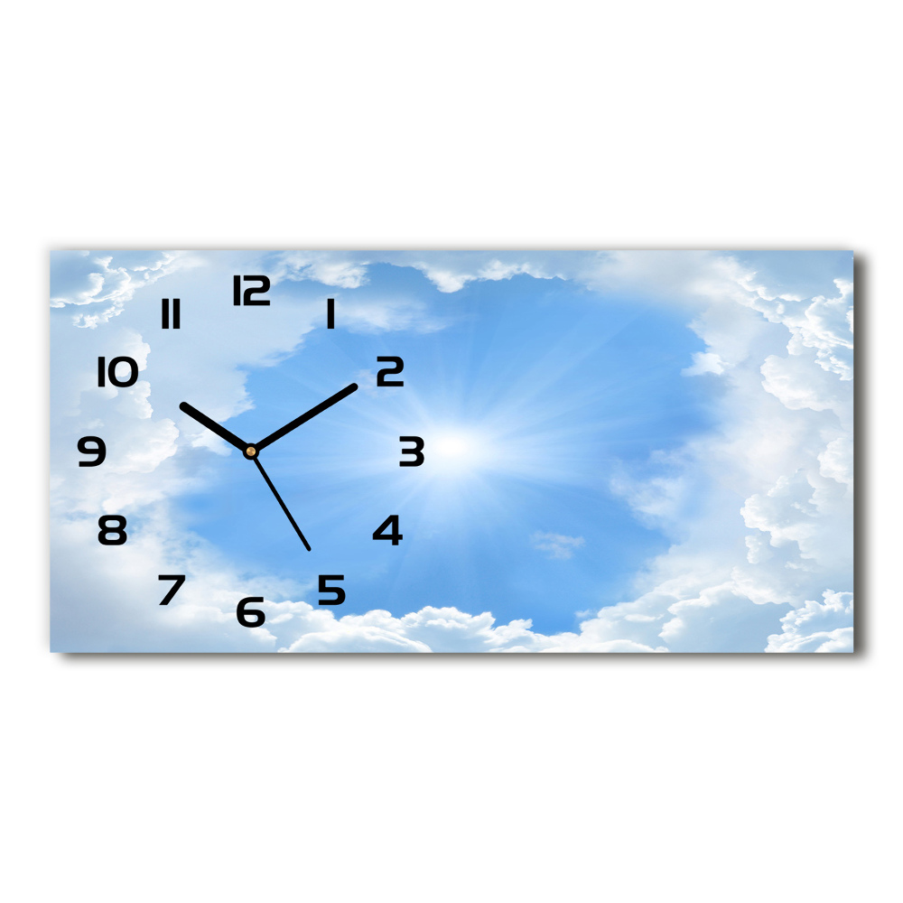 Horizontal wall clock Clouds in the sky