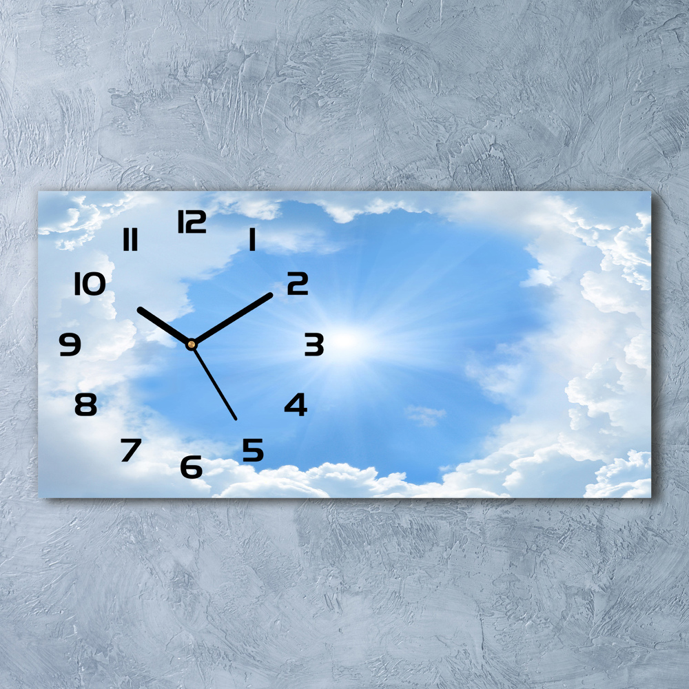 Horizontal wall clock Clouds in the sky