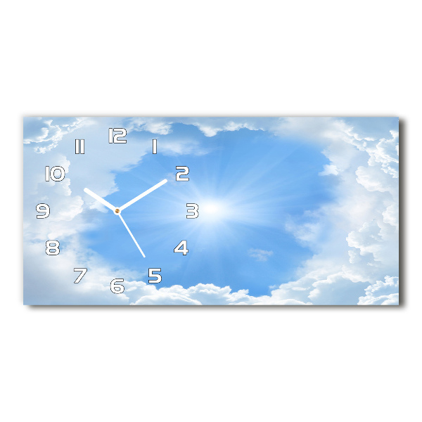 Horizontal wall clock Clouds in the sky