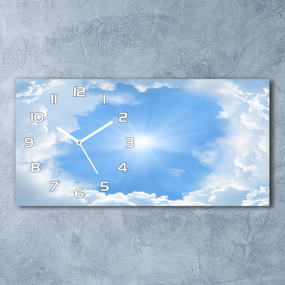 Horizontal wall clock Clouds in the sky