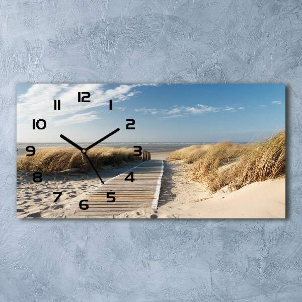 Horizontal wall clock Path on the beach