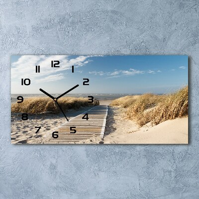 Horizontal wall clock Path on the beach