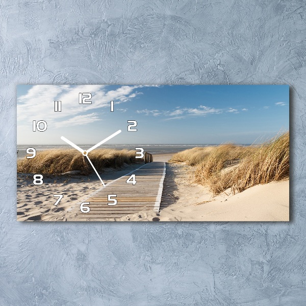 Horizontal wall clock Path on the beach