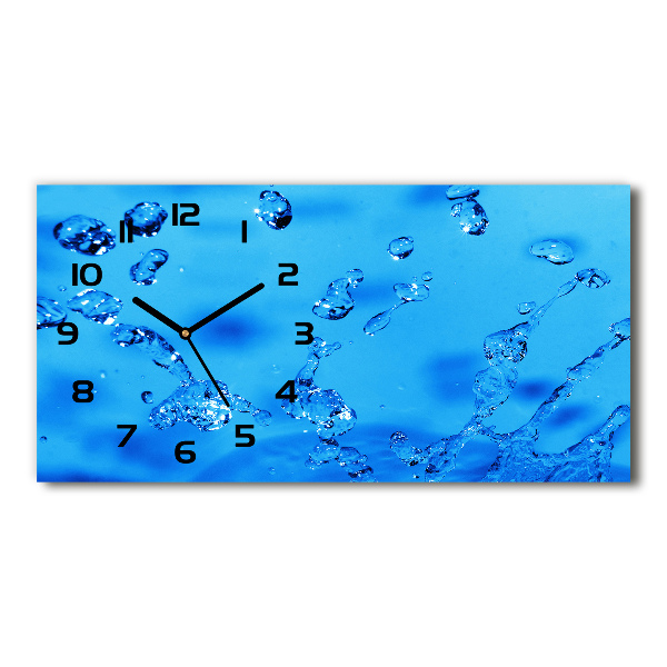 Horizontal wall clock Drops of water