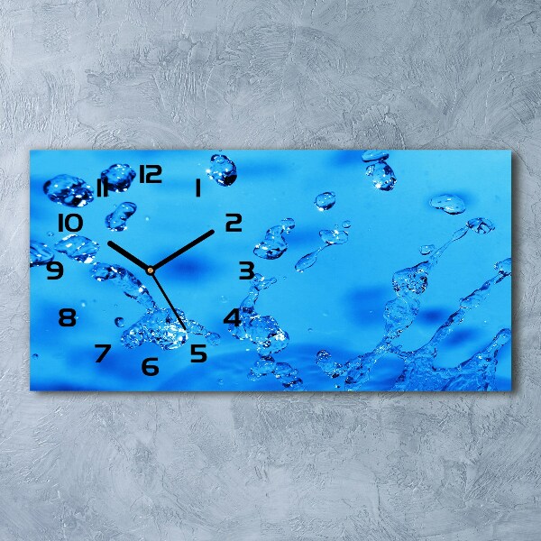 Horizontal wall clock Drops of water