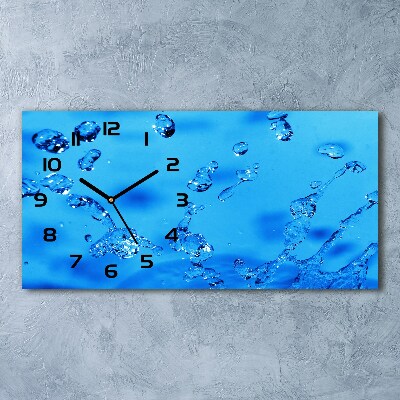 Horizontal wall clock Drops of water