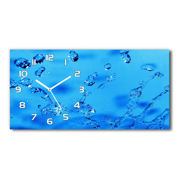 Horizontal wall clock Drops of water