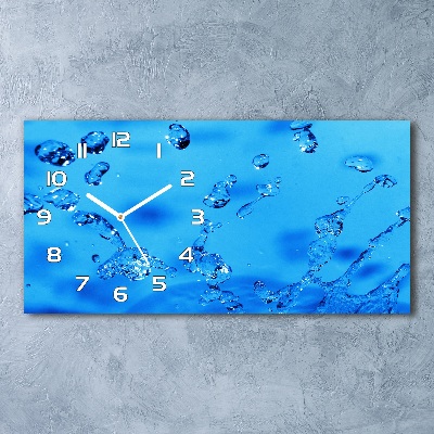 Horizontal wall clock Drops of water