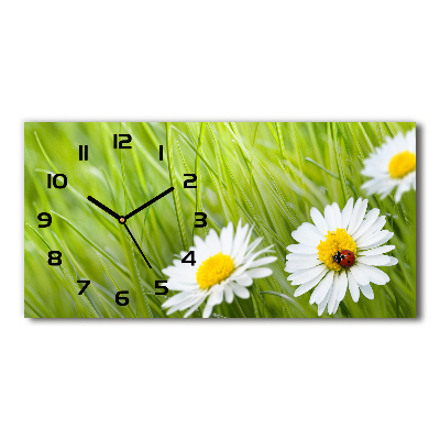 Horizontal rectangular wall clock Daisy