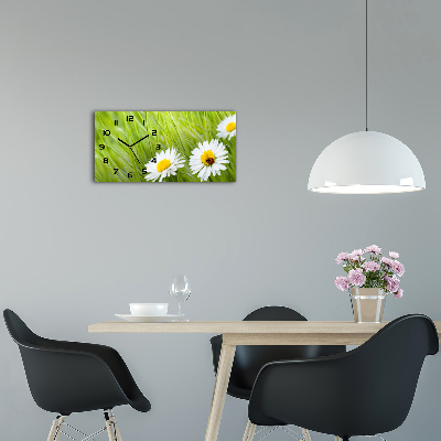 Horizontal rectangular wall clock Daisy