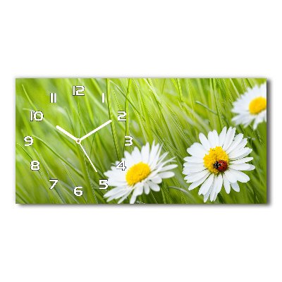 Horizontal rectangular wall clock Daisy