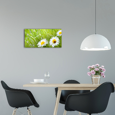 Horizontal rectangular wall clock Daisy