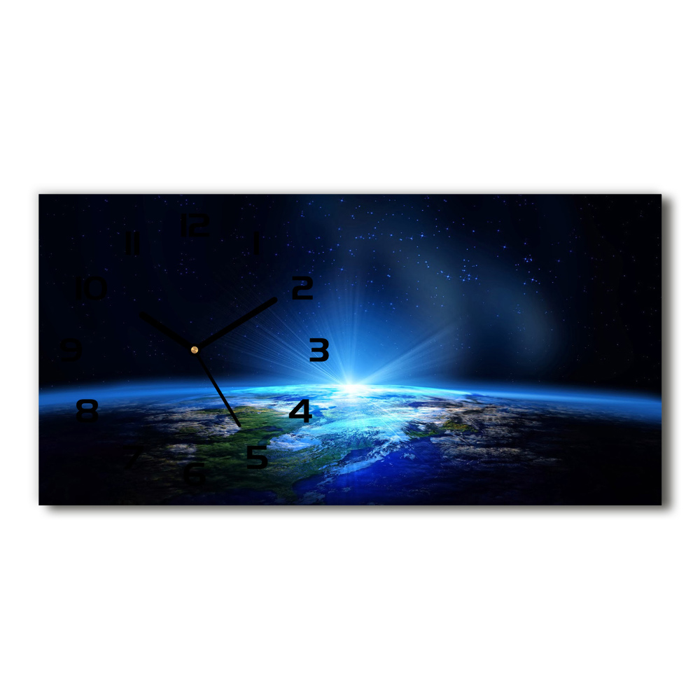 Horizontal wall clock Planet Earth