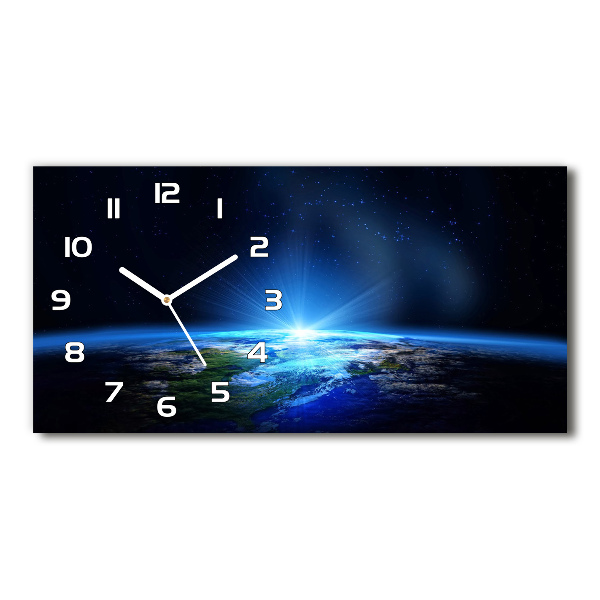 Horizontal wall clock Planet Earth