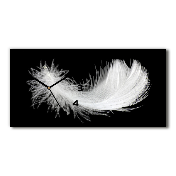 Horizontal rectangular wall clock Feather