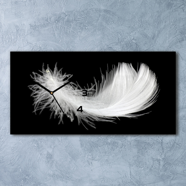 Horizontal rectangular wall clock Feather