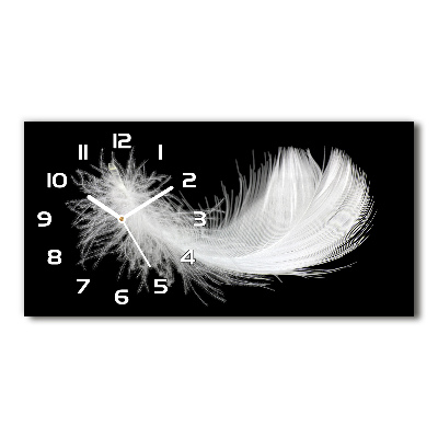 Horizontal rectangular wall clock Feather