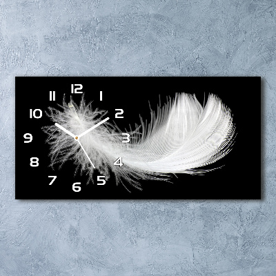 Horizontal rectangular wall clock Feather