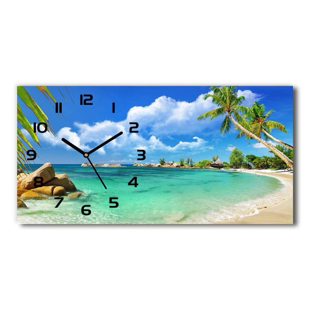 Horizontal wall clock Seychelles beach