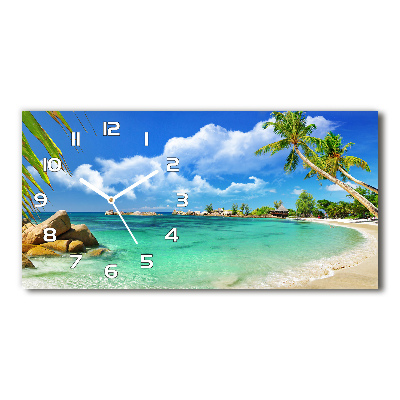 Horizontal wall clock Seychelles beach