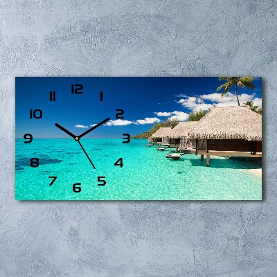 Horizontal rectangular wall clock Bungalowy by the water