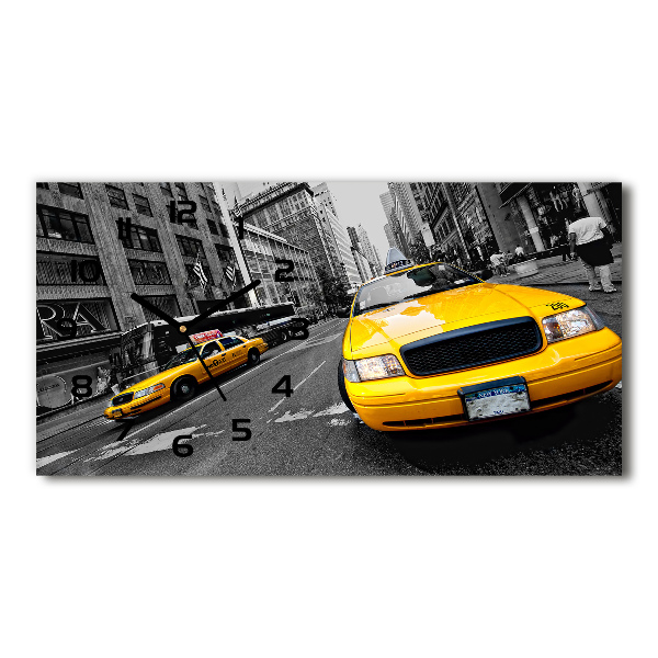 Horizontal wall clock New York taxis