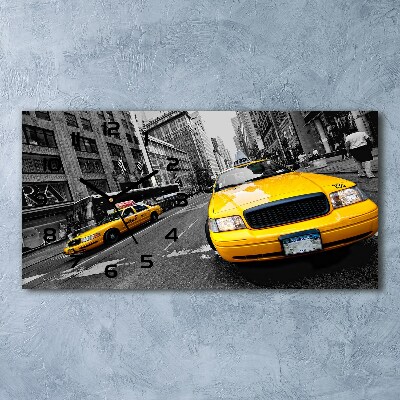 Horizontal wall clock New York taxis