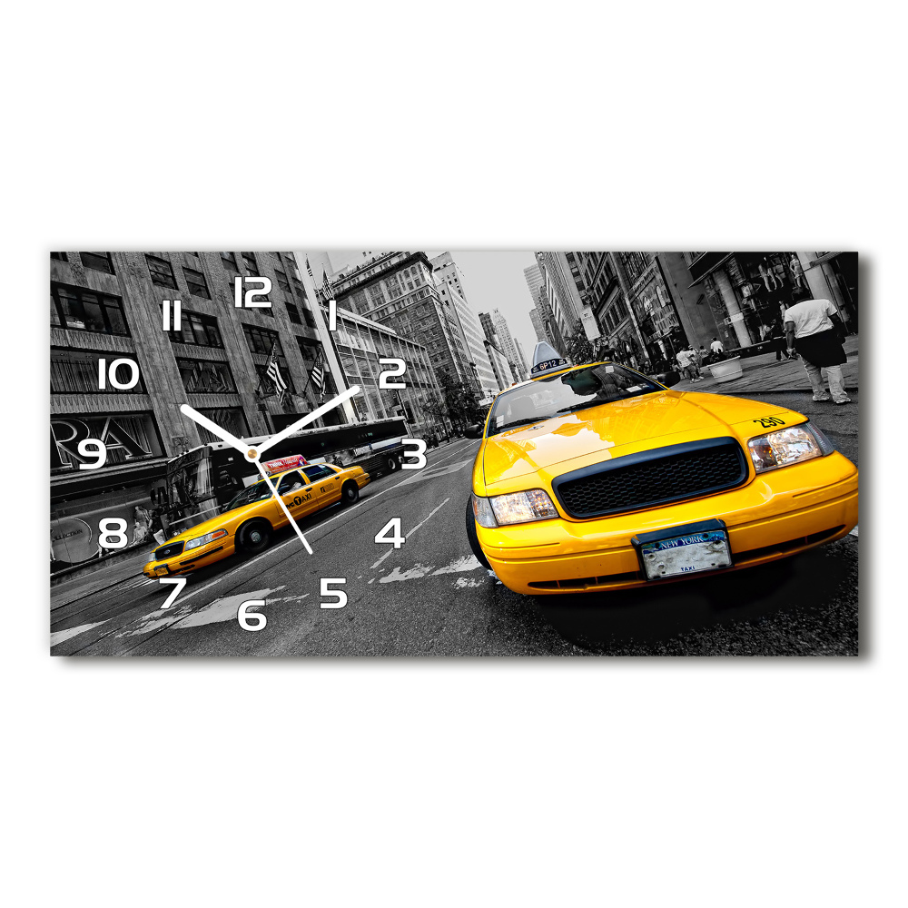 Horizontal wall clock New York taxis