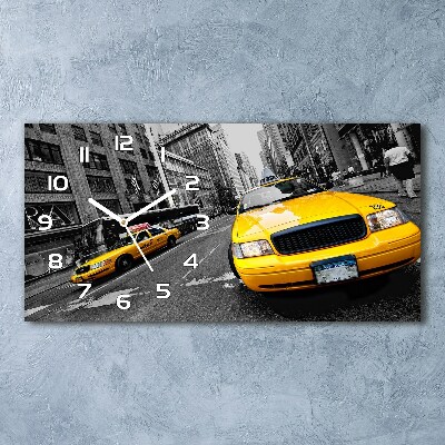 Horizontal wall clock New York taxis