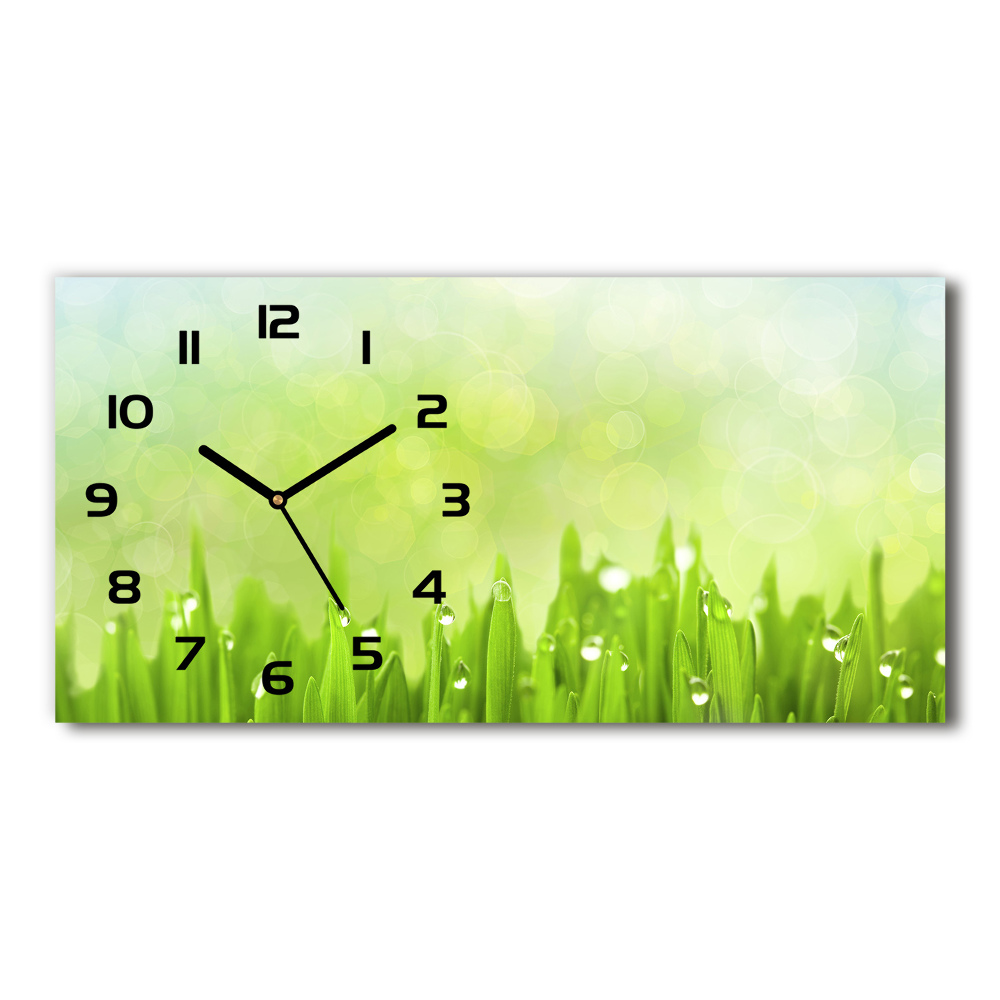 Horizontal rectangular wall clock Grass