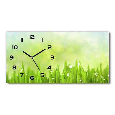 Horizontal rectangular wall clock Grass