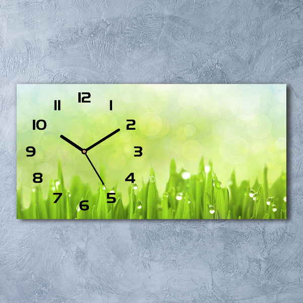 Horizontal rectangular wall clock Grass