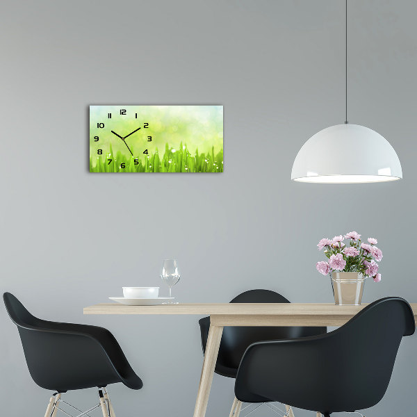 Horizontal rectangular wall clock Grass